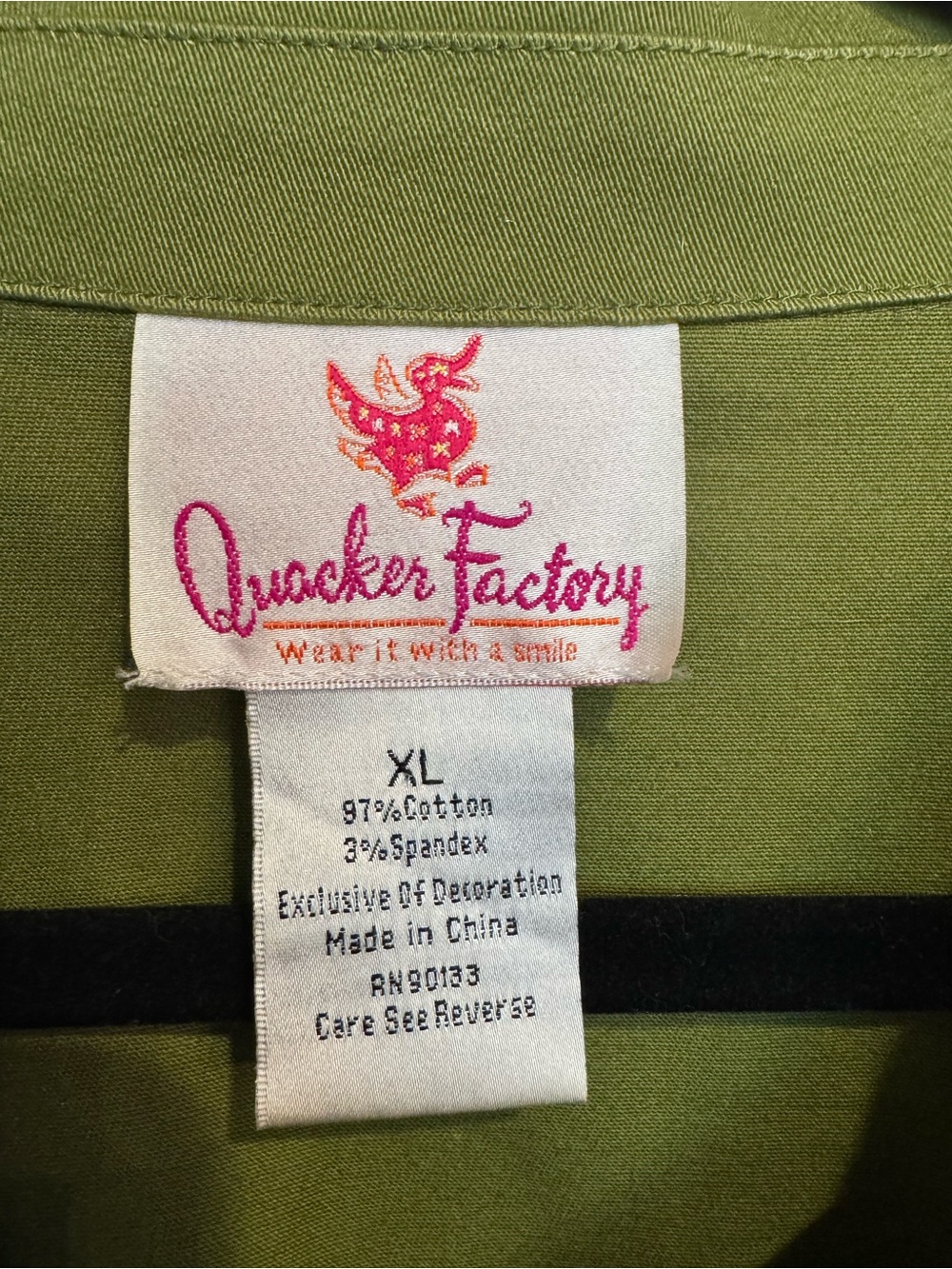 Artsy Quacker Factory Olive Green Rhinestone Embellished Collared Jacket - Picture 7 of 8